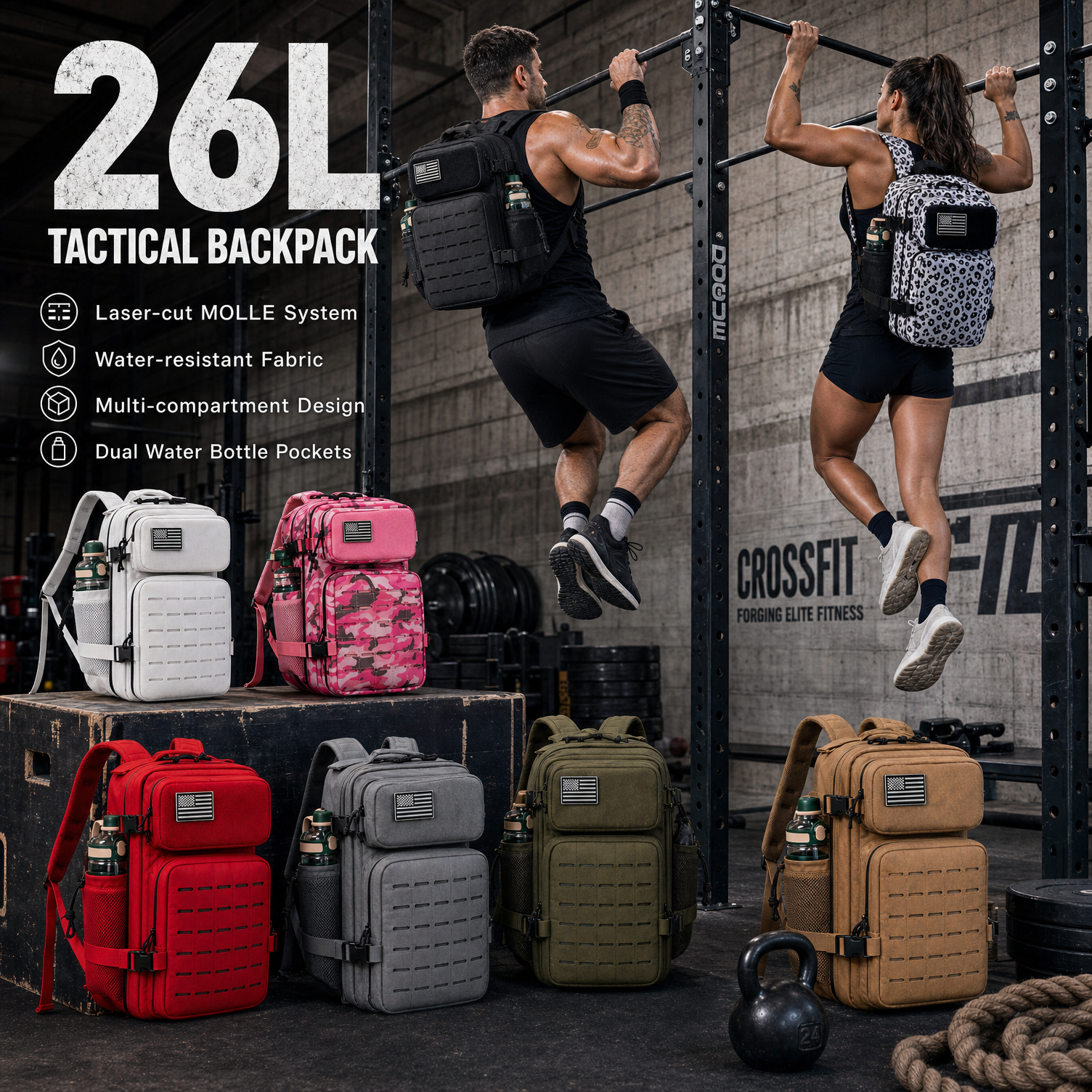 Gear For Crossfit - 26L Gym Backpack for Men with