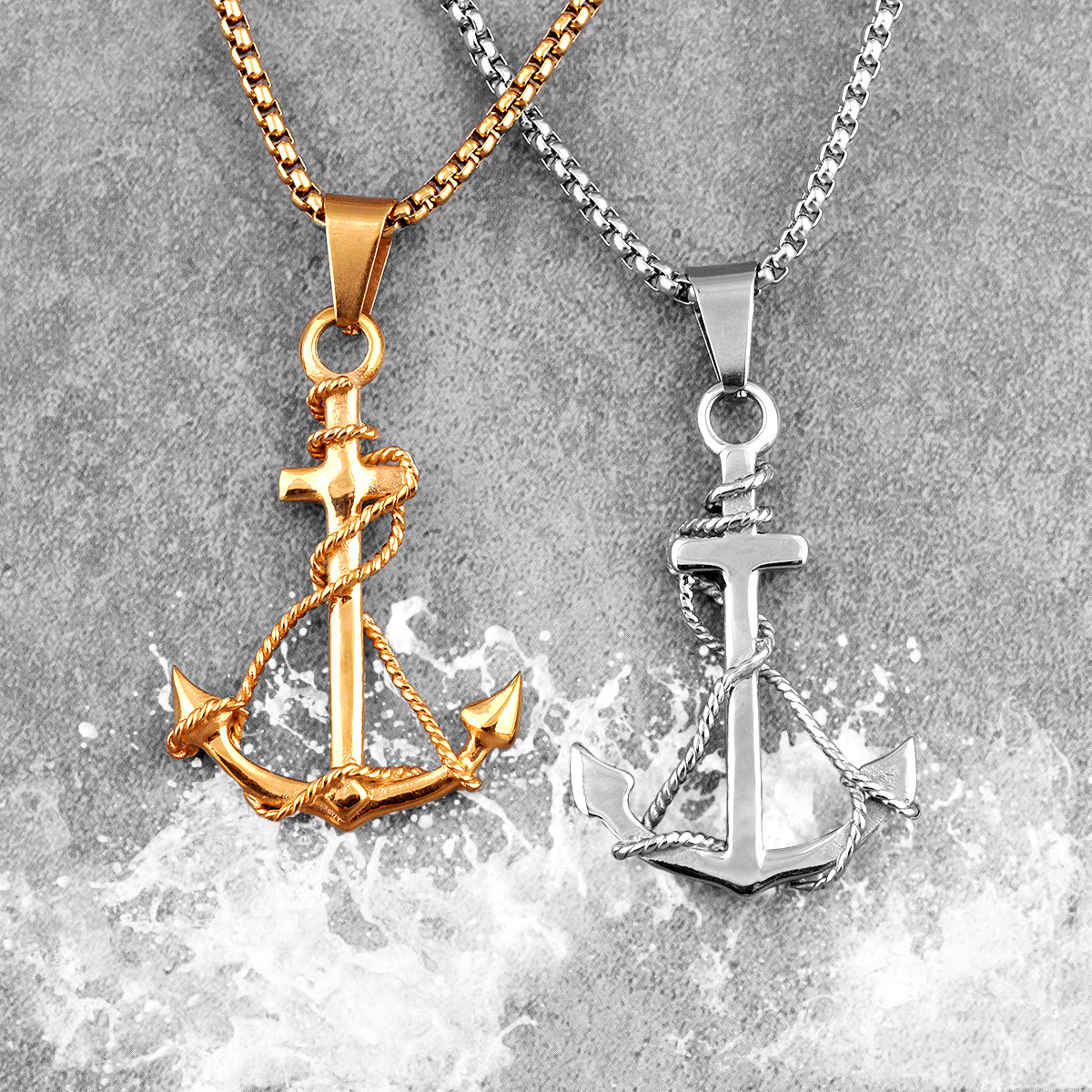 Golden Silver Color Anchor Men - Battle Rope Anchor บทวิจารณ์และราคา