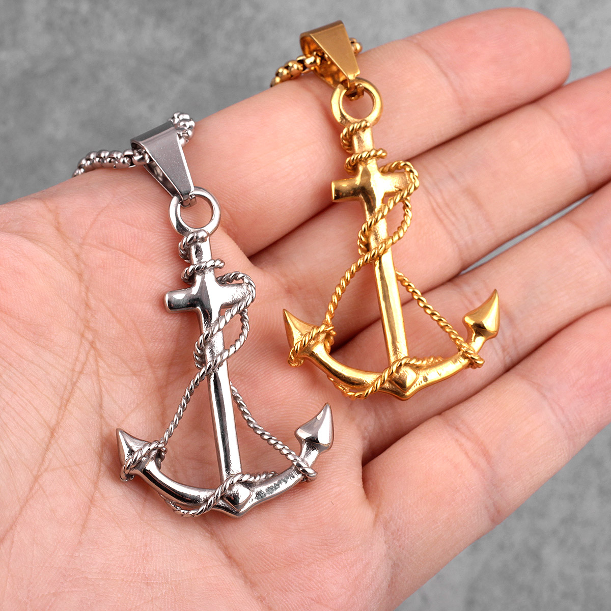 Golden Silver Color Anchor Men - Battle Rope Anchor บทวิจารณ์และราคา