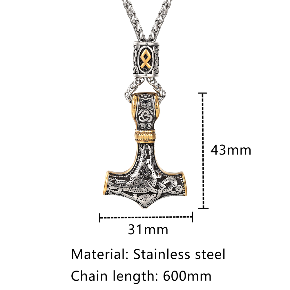 Gold Plated Norse Runes Beads  - Battle Rope Anchor บทวิจารณ์และราคา