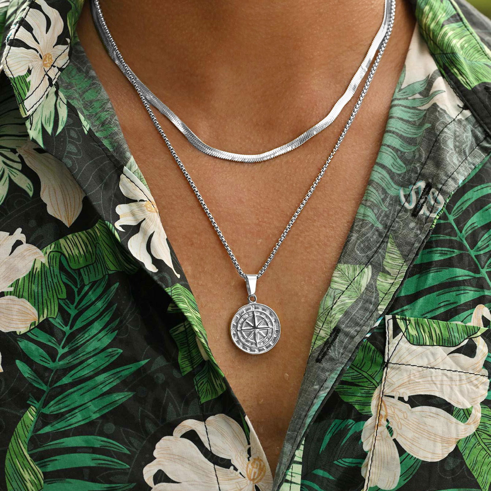 2pcs/set Compass Necklace for  - Battle Rope Anchor บทวิจารณ์และราคา