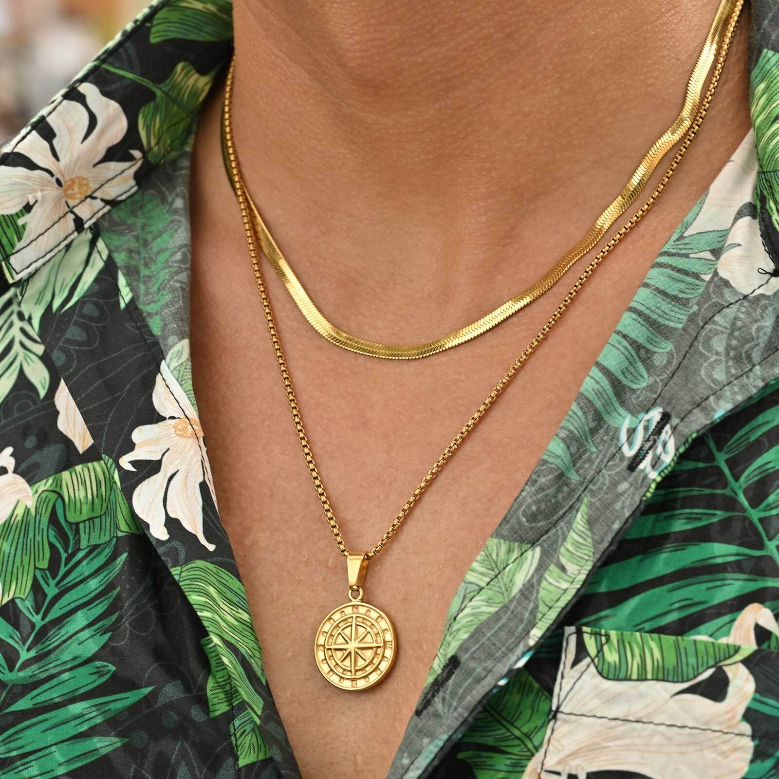 2pcs/set Compass Necklace for  - Battle Rope Anchor บทวิจารณ์และราคา