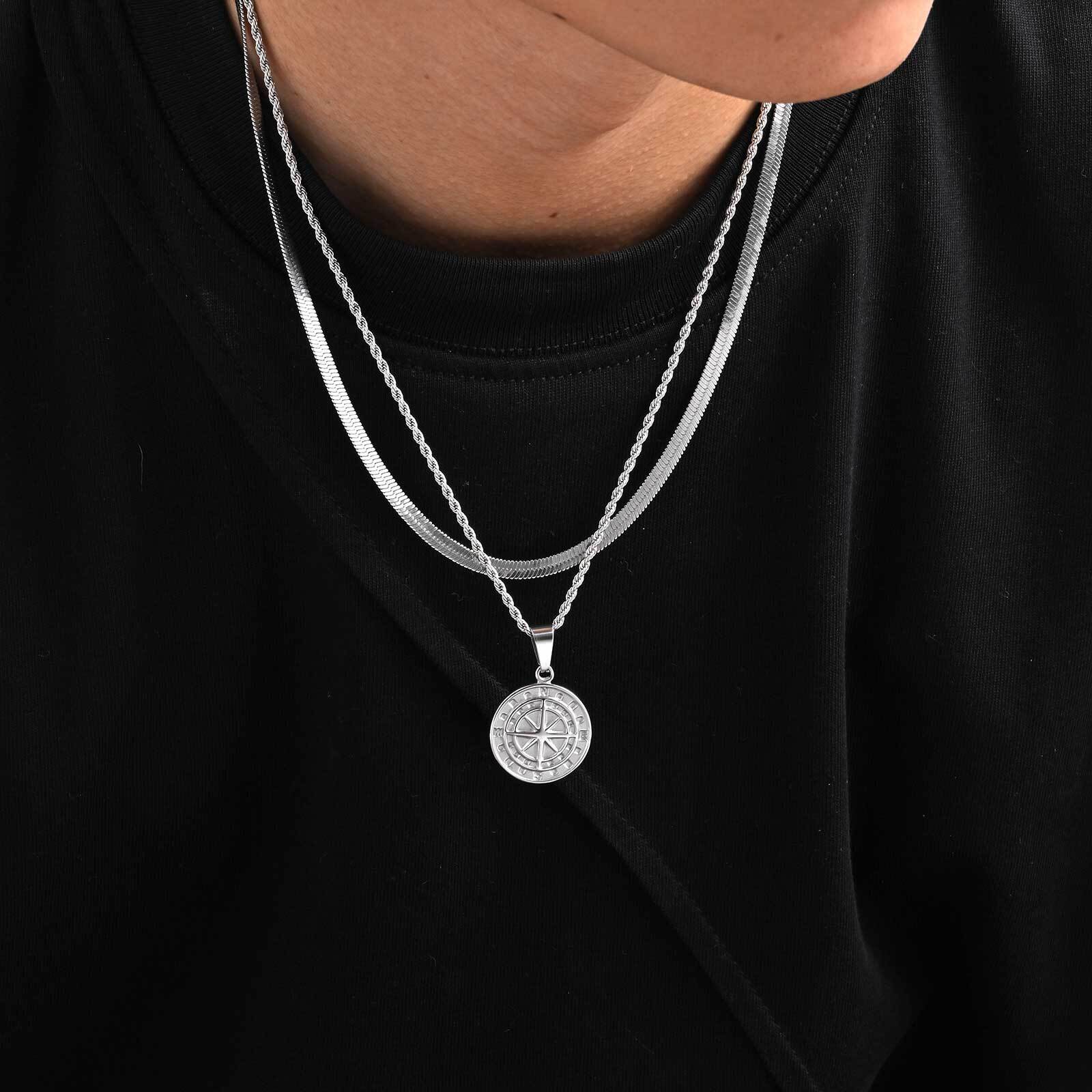 2pcs/set Compass Necklace for  - Battle Rope Anchor บทวิจารณ์และราคา
