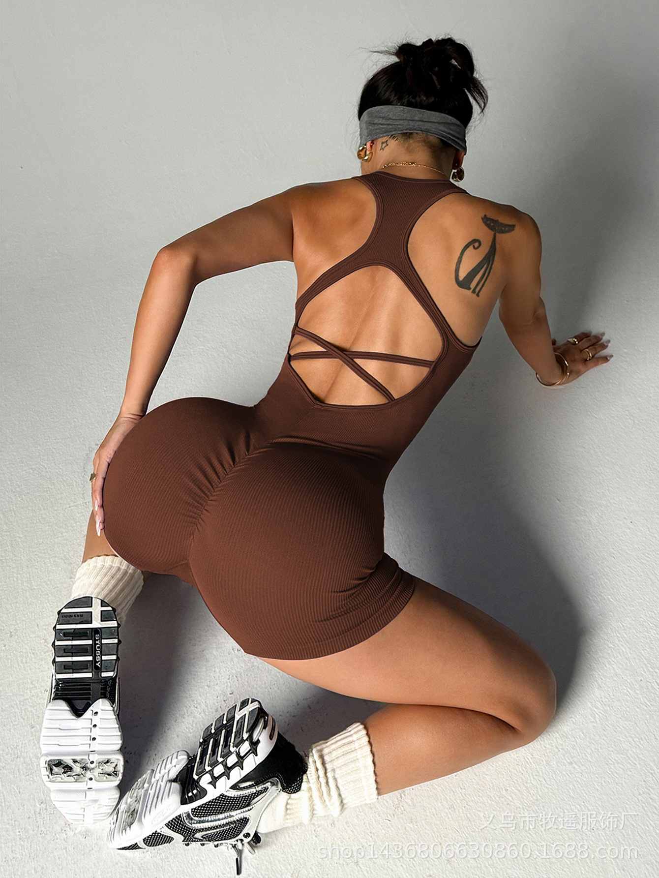 Women Ribbed Racerback Sports  - Crossfit Gym บทวิจารณ์และราคา