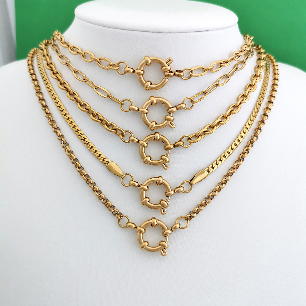 Spring Sailor Clasp Necklace W - Battle Rope Anchor บทวิจารณ์และราคา